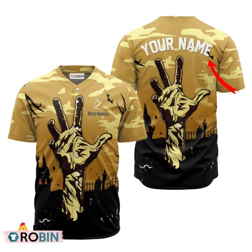 Personalized Remy Martin Halloween Zombie’s Hand Baseball Jersey Shirt Style