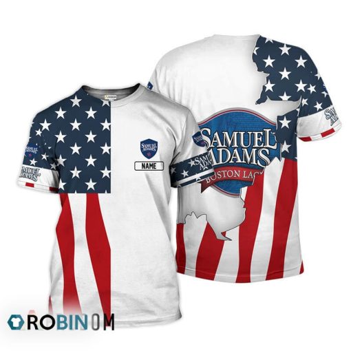 Personalized Samuel Adams USA Flag 3D Printed T-Shirt