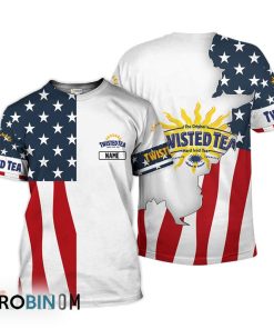 Personalized Twisted Tea USA Flag 3D All Over Printed T-Shirt
