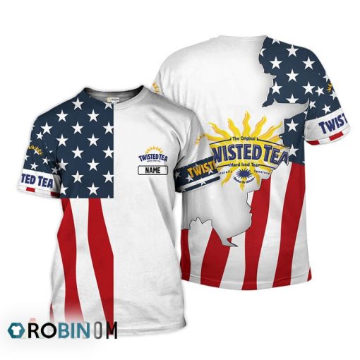 Personalized Twisted Tea USA Flag 3D All Over Printed T-Shirt
