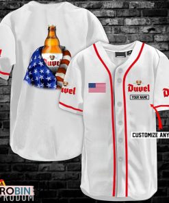 Personalized Vintage White USA Flag Duvel Jersey Shirt