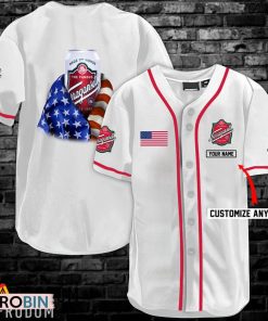 Personalized Vintage White USA Flag Narragansett Jersey Shirt