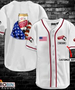 Personalized Vintage White USA Flag National Bohemian Jersey Shirt