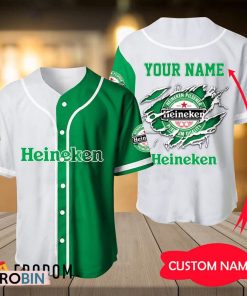 Personalized White & Green Heineken Jersey Shirt