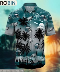 Philadelphia Eagles Aloha Palm Tree Hawaiian Shirt