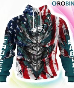 Philadelphia Eagles Demon Face Design 3D Hoodie, Philadelphia Eagles Merchandise