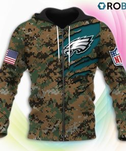 Philadelphia Eagles NFL Honor US Marine Veterans 3D Hoodie, Philadelphia Eagles Merchandise