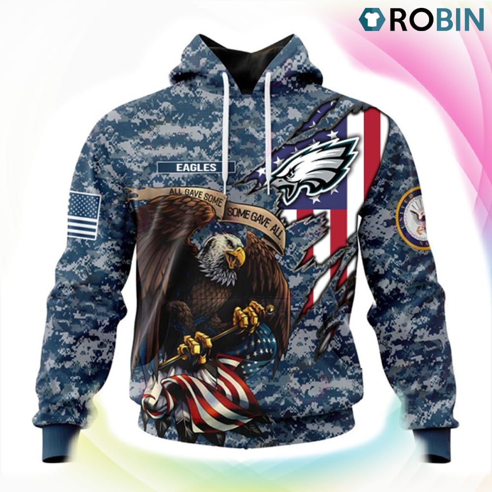 Philadelphia Eagles NFL Honor US Navy Veterans 3D Hoodie, Philadelphia Eagles Fan Shirt for Sale