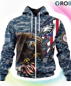 Philadelphia Eagles NFL Honor US Navy Veterans 3D Hoodie, Philadelphia Eagles Fan Shirt for Sale
