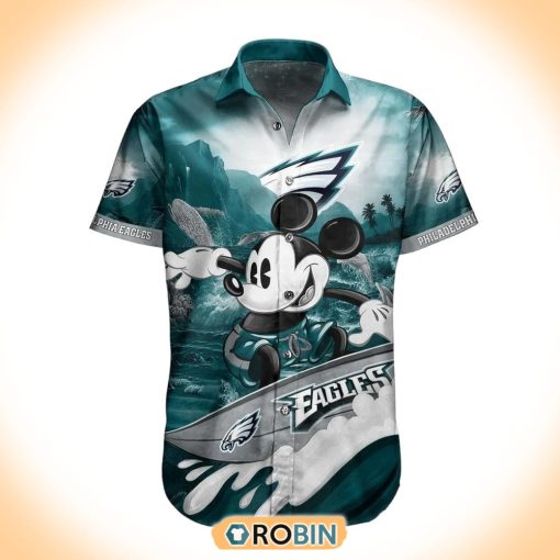 Philadelphia Eagles NFL With Mickey Surfing Hawaiian Shirt