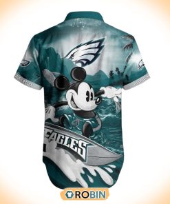 Philadelphia Eagles NFL With Mickey Surfing Hawaiian Shirt Philadelphia Eagles NFL With Mickey Surfing Hawaiian Shirt