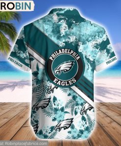 Philadelphia Eagles Watercolor Pattern Hibiscus Hawaiian Shirt