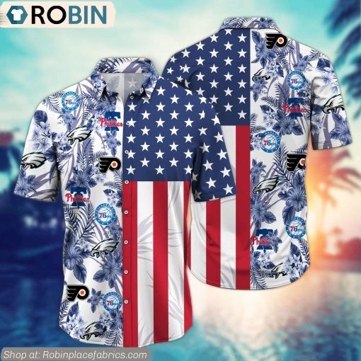 Philadelphia Sports Happy 4th Of July Hawaiian Shirt