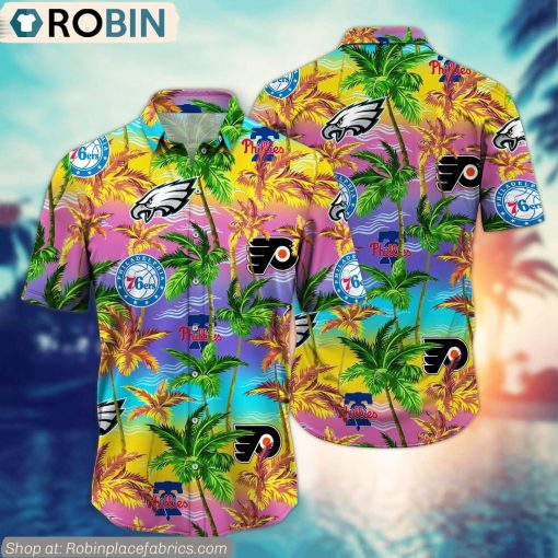 Philadelphia Sports Palm Tree Pattern Hawaiian Shirt