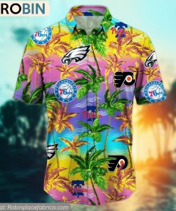 Philadelphia Sports Palm Tree Pattern Hawaiian Shirt
