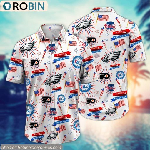 Philadelphia Sports Team Happy 4th Of July Hawaiian Shirt