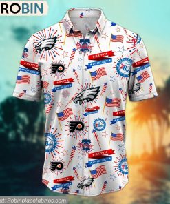 Philadelphia Sports Team Happy 4th Of July Hawaiian Shirt Philadelphia Sports Team Happy 4th Of July Hawaiian Shirt