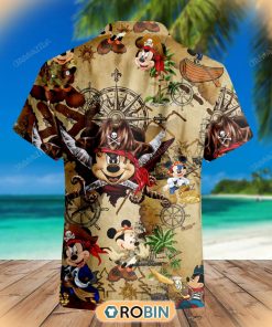 Pirate Mickey On Map Hawaiian Shirt