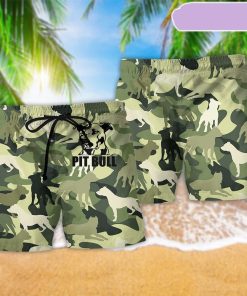 Pitbull Camouflage Basic Style Beach Short, Gift for Holiday Summer Pitbull Camouflage Basic Style Beach Short, Gift for Holiday Summer
