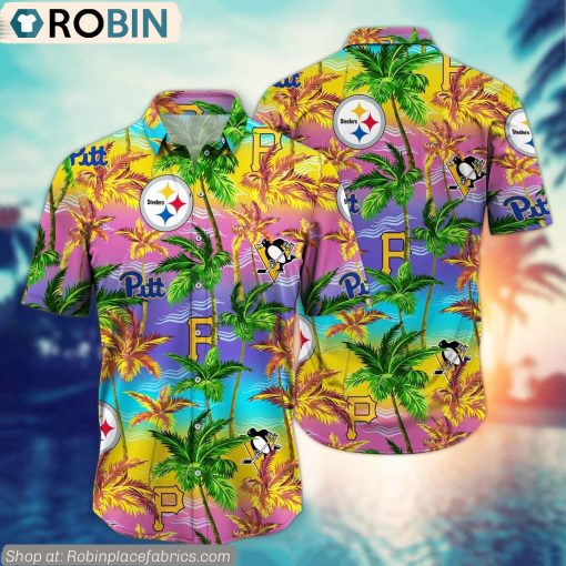 Pittsburgh Sports Palm Tree Pattern Hawaiian Shirt
