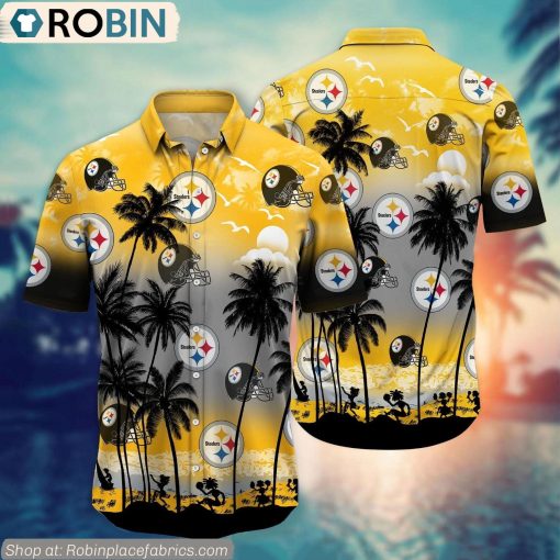 Pittsburgh Steelers Aloha Palm Tree Hawaiian Shirt