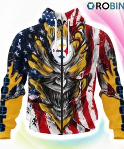 Pittsburgh Steelers Demon Face Design 3D Hoodie, Pittsburgh Steelers Apparel
