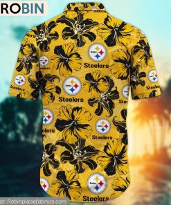 Pittsburgh Steelers Hibiscus Tropical Pattern NFL Hawaiian Shirt