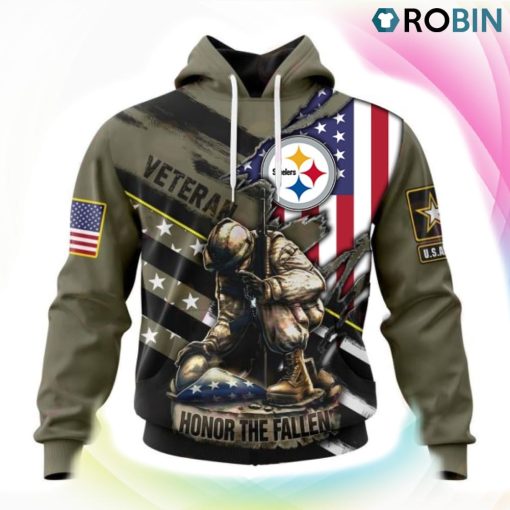 Pittsburgh Steelers NFL Honor Veterans And Their Families 3D Hoodie, Steelers Unique Gifts