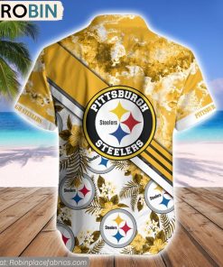 Pittsburgh Steelers Watercolor Pattern Hibiscus Hawaiian Shirt Pittsburgh Steelers Watercolor Pattern Hibiscus Hawaiian Shirt