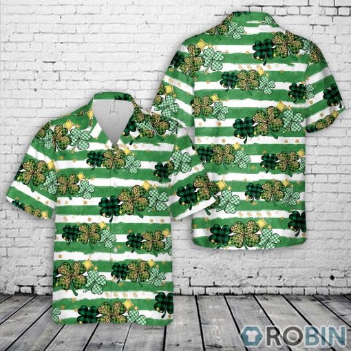 Plaid shamrocks Seamless pattern Patrick’s Day Hawaiian Shirt