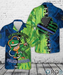 Police St Patrick’s Day Leprechaun Hawaiian Shirt