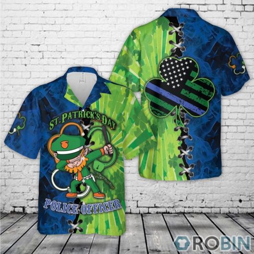 Police St Patrick’s Day Leprechaun Hawaiian Shirt