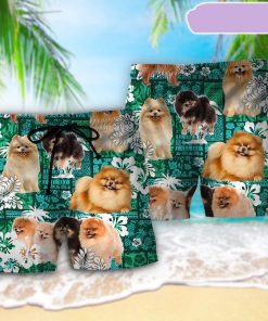 Pomeranian Tropical Dog Lover Beach Short, Gift for Holiday Summer