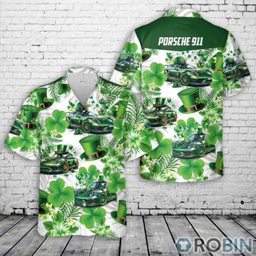 Porsche 911 St Patrick’s Day Hawaiian Shirt