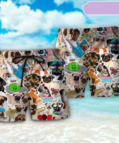 Pug Dog Lovely Lover Beach Short, Gift for Holiday Summer