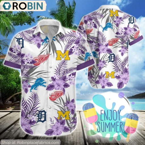 Purple Style Michigan Sports Hawaiian Shirt