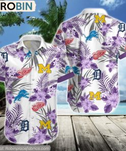 Purple Style Michigan Sports Hawaiian Shirt