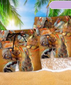 Rabbit Love Vintage Cool Beach Short, Gift for Holiday Summer