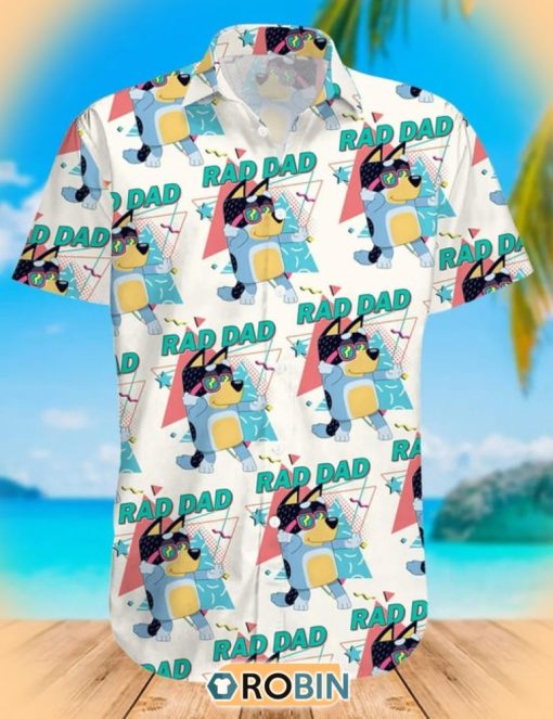 Rad Dad Bluey Family Hawaiian Button Shirt