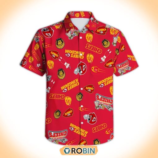 Red Bundle Icons Kansas City Chiefs Pattern Hawaiian Shirt