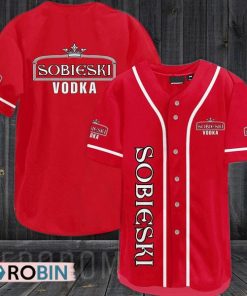 Red Sobieski Vodka Baseball Jersey Shirt Style