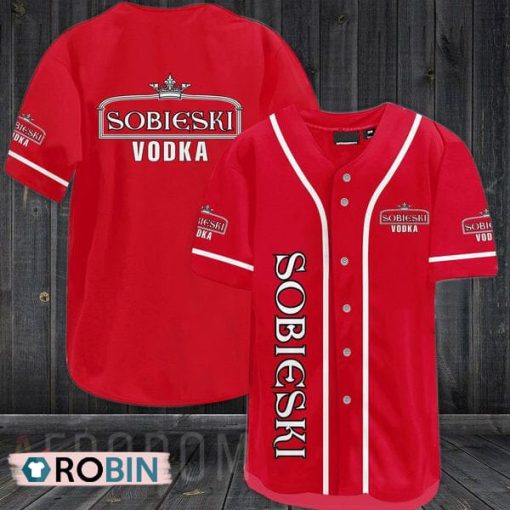 Red Sobieski Vodka Baseball Jersey Shirt Style