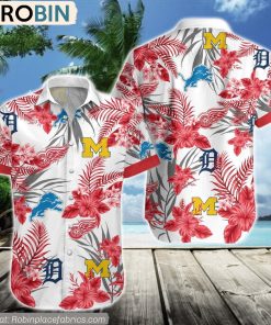 Red Style Michigan Sports Hawaiian Shirt