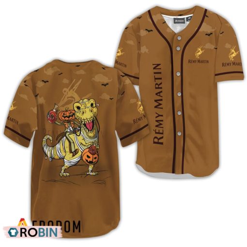 Remy Martin Beige Halloween Dinosaur Baseball Jersey Shirt Style