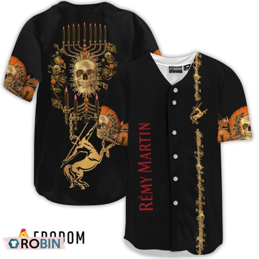 Remy Martin Golden Skull And Pumpkin Baseball Jersey Shirt Style