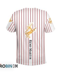 Remy Martin White Vertical Striped 3D Printed T-Shirt Remy Martin White Vertical Striped 3D Printed T-Shirt