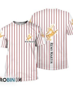 Remy Martin White Vertical Striped 3D Printed T-Shirt Remy Martin White Vertical Striped 3D Printed T-Shirt