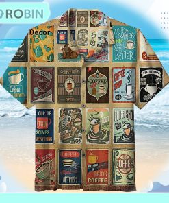 Retro Coffee Menu Unisex Hawaiian Shirt