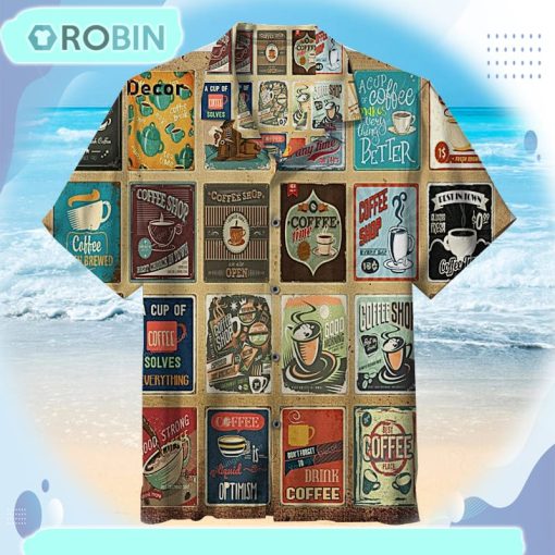 Retro Coffee Menu Unisex Hawaiian Shirt