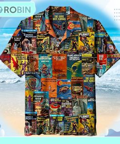 Retro Science Fiction Collage Hawaiian Shirt